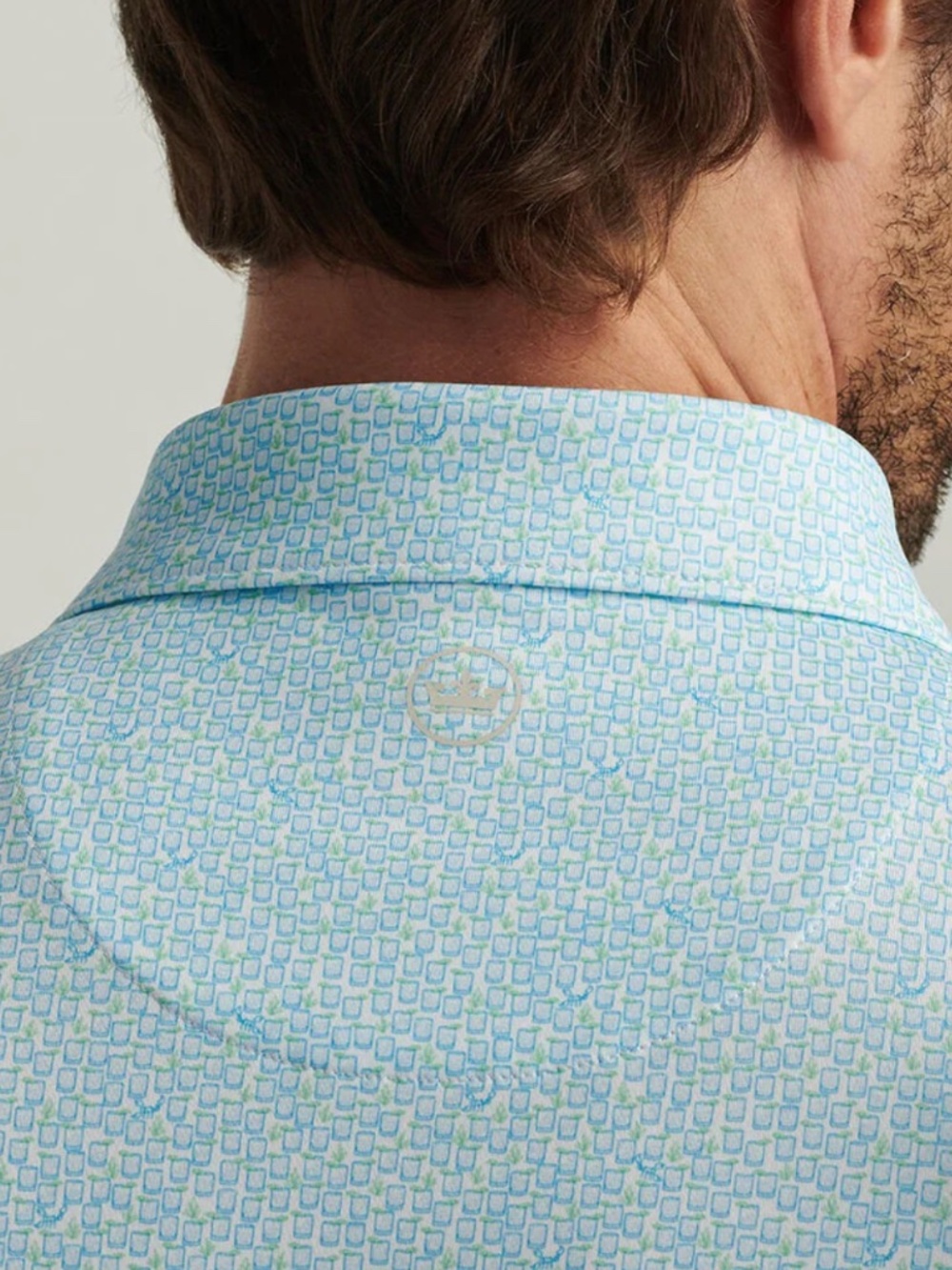Peter Millar Men's Large White Mezcal Performance Jersey Polo MSRP $115